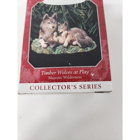 VTG 1998 Hallmark Timber Wolves At Play Majestic Wilderness Keepsake Ornament - Picture 2 of 14
